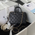 CC MINI 15 BOX BAG IN BLACK CALFSKIN GOLD HARDWARE - Image 3