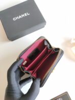 CC BOY ZIP COIN PURSE 11.5 BLACK CALFSKIN GOLD ICON - Image 5