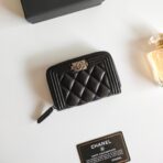 CC BOY ZIP COIN PURSE 11.5 BLACK CALFSKIN ICON - Image 2