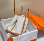 GARDEN PARTY 36CM IN WHITE TOILETS COTTON CANVAS AND BROWN - Image 3