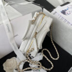 CC MINI 15 BOX BAG IN WHITE CALFSKIN GOLD HARDWARE - Image 8