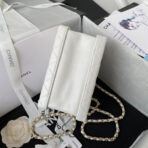 CC MINI 15 BOX BAG IN WHITE CALFSKIN GOLD HARDWARE - Image 9