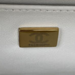 CC MINI 15 BOX BAG IN WHITE CALFSKIN GOLD HARDWARE - Image 6