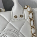 CC MINI 15 BOX BAG IN WHITE CALFSKIN GOLD HARDWARE - Image 7