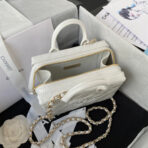 CC MINI 15 BOX BAG IN WHITE CALFSKIN GOLD HARDWARE - Image 4