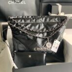 CC LARGE 42 HANDBAG IN BLACK SHINY CALFSKIN SILVER HARDWARE - Image 2
