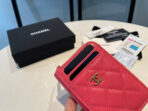 CC ZIPPED COIN PURSE 11 RED PINK GRAINED CALFSKIN - Image 4