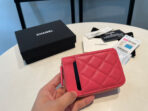 CC ZIPPED COIN PURSE 11 RED PINK GRAINED CALFSKIN - Image 7