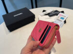 CC ZIPPED COIN PURSE 11 RED PINK GRAINED CALFSKIN - Image 9