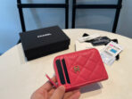 CC ZIPPED COIN PURSE 11 RED PINK GRAINED CALFSKIN - Image 3