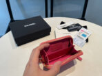 CC ZIPPED COIN PURSE 11 RED PINK GRAINED CALFSKIN - Image 5