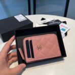 CC ZIPPED COIN PURSE 11 PEACH GRAINED CALFSKIN - Image 2