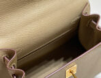 KELLY MINI 20 BAG IN TAN BROWN  WITH GOLD HARDWARE - Image 6