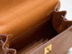 KELLY MINI 20 BAG IN BRONZE BROWN  WITH GOLD HARDWARE - Image 9