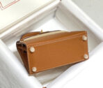 KELLY MINI 20 BAG IN BRONZE BROWN  WITH GOLD HARDWARE - Image 4