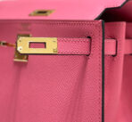 KELLY MINI 20 BAG IN WATERMELON PINK  WITH GOLD HARDWARE - Image 6