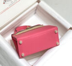 KELLY MINI 20 BAG IN WATERMELON PINK  WITH GOLD HARDWARE - Image 9