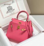 KELLY MINI 20 BAG IN WATERMELON PINK  WITH GOLD HARDWARE - Image 3