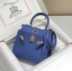 KELLY MINI 20 BAG IN AZURE BLUE  WITH GOLD HARDWARE - Image 2