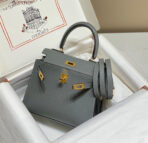 KELLY MINI 20 BAG IN SHARK GRAY  WITH GOLD HARDWARE - Image 2
