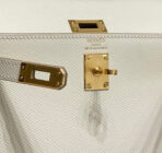KELLY MINI 20 BAG IN WHITE  WITH GOLD HARDWARE - Image 4