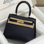 KELLY MINI 20 BAG IN BLACK  WITH GOLD HARDWARE