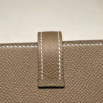 HM MINI BEARN WALLET 10.5 ETOUPE  GOLD HARDWARE - Image 6