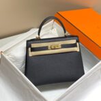 KELLY 28CM IN NOIR   GOLD HARDWARE