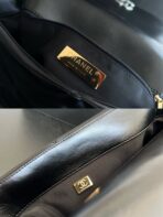 19 FLAP BAG 30 BLACK GOATSKIN RUTHENIUM HARDWARE - Image 4