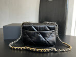 19 FLAP BAG 30 BLACK GOATSKIN RUTHENIUM HARDWARE - Image 5