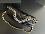 19 FLAP BAG 30 BLACK GOATSKIN RUTHENIUM HARDWARE - Image 6