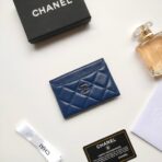 CC CARD HOLDER 11.2 NAVY CALFSKIN GOLD ICON - Image 2