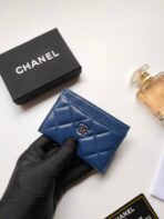 CC CARD HOLDER 11.2 NAVY CALFSKIN GOLD ICON - Image 4