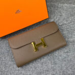 HM CLUTCH CONSTANCE 22 ASH BROWN  GOLD HARDWARE