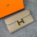 HM CLUTCH CONSTANCE 22 KHAKI  GOLD HARDWARE