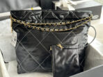 CC LARGE 42 HANDBAG IN BLACK SHINY CALFSKIN GOLD HARDWARE - Image 4