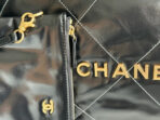 CC LARGE 42 HANDBAG IN BLACK SHINY CALFSKIN GOLD HARDWARE - Image 6