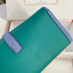 JIGE ELAN 29 CLUTCH IN TEAL GREEN  WITH ROYAL BLUE LIZARD SKIN - Image 5