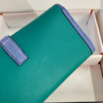 JIGE ELAN 29 CLUTCH IN TEAL GREEN  WITH ROYAL BLUE LIZARD SKIN - Image 7