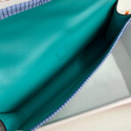 JIGE ELAN 29 CLUTCH IN TEAL GREEN  WITH ROYAL BLUE LIZARD SKIN - Image 9