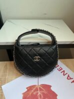 MINI HOBO BAG 16 IN BLACK LAMBSKIN - Image 8
