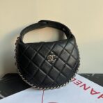 MINI HOBO BAG 16 IN BLACK LAMBSKIN - Image 2