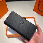 HM BEARN WALLET 17.5 BLACK  GOLD HARDWARE