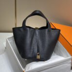 HERM Picotin lock 22 black  GHW