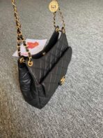 CC HOBO BAG 27 IN BLACK PEBBLED CALFSKIN - Image 4