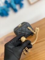 CC MINI 10 VANITY IN BLACK CALFSKIN GOLD HARDWARE - Image 9