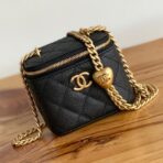 CC MINI 10 VANITY IN BLACK CALFSKIN GOLD HARDWARE - Image 2