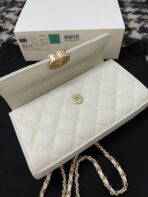 CC KELLY 18 BAG IN WHITE CALFSKIN WITH STRAP - Image 7