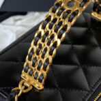 CC MINI 17 CLUTCH WITH STRAP IN BLACK CALFSKIN - Image 4