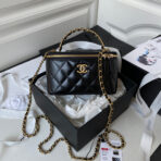 CC MINI 17 CLUTCH WITH STRAP IN BLACK CALFSKIN - Image 2